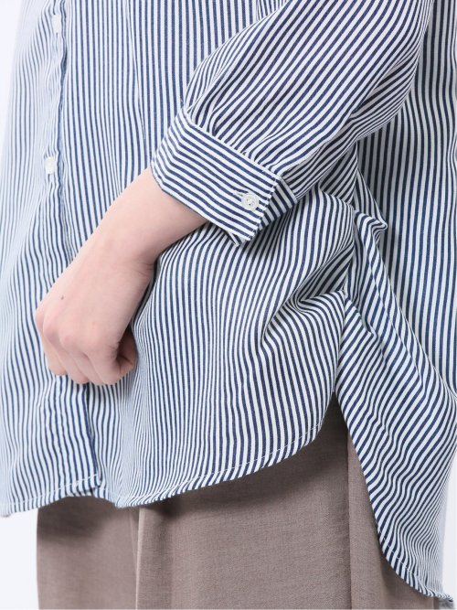 脇タック前開き スキッパーシャツチュニック