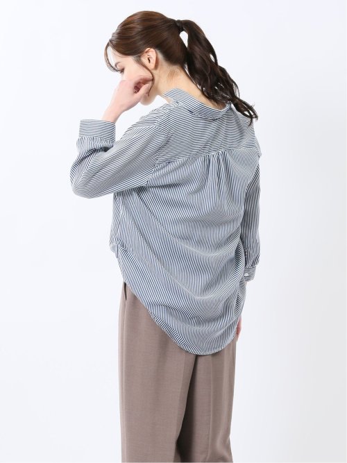 脇タック前開き スキッパーシャツチュニック