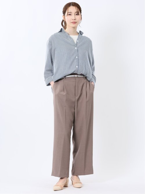 脇タック前開き スキッパーシャツチュニック