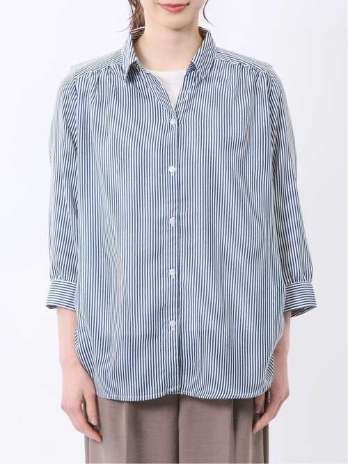 脇タック前開き スキッパーシャツチュニック