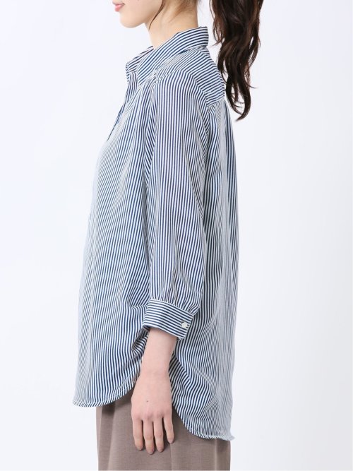 脇タック前開き スキッパーシャツチュニック