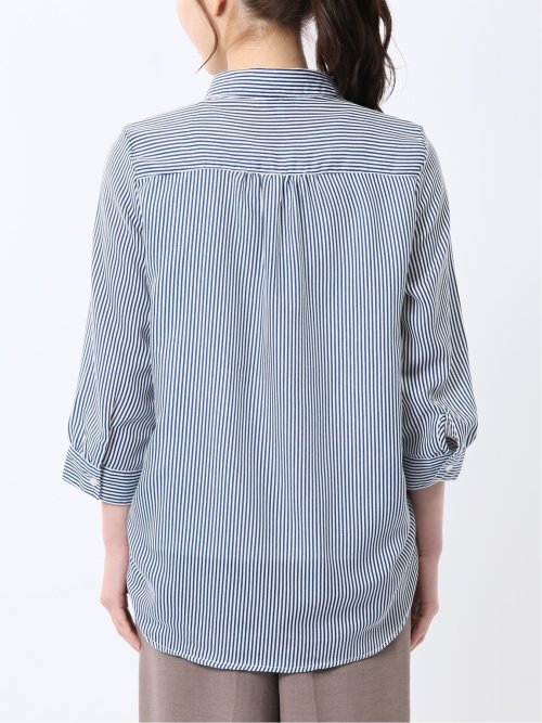 脇タック前開き スキッパーシャツチュニック