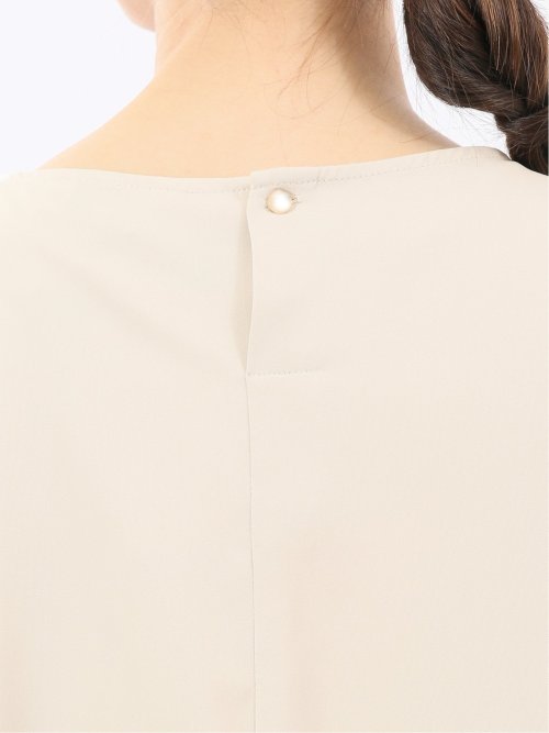 パイピングフリル 長袖プルオーバーブラウス