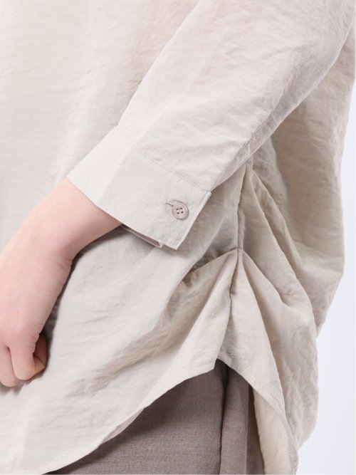 脇タックかぶり スキッパーシャツチュニック