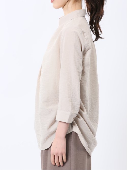 脇タックかぶり スキッパーシャツチュニック