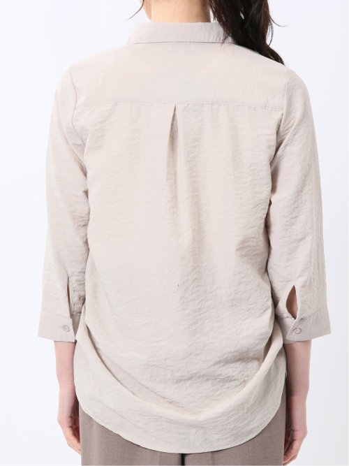 脇タックかぶり スキッパーシャツチュニック