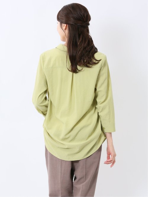 脇タックかぶり スキッパーシャツチュニック