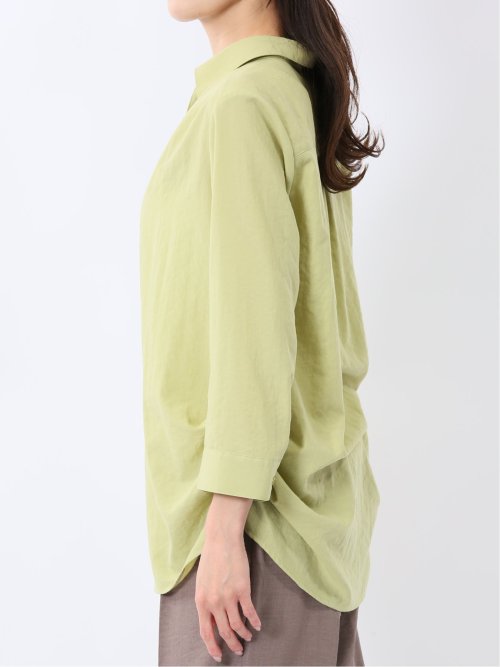 脇タックかぶり スキッパーシャツチュニック