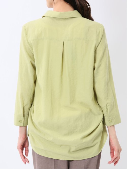 脇タックかぶり スキッパーシャツチュニック