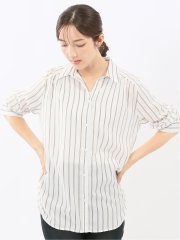 脇タック前開き スキッパーシャツチュニック