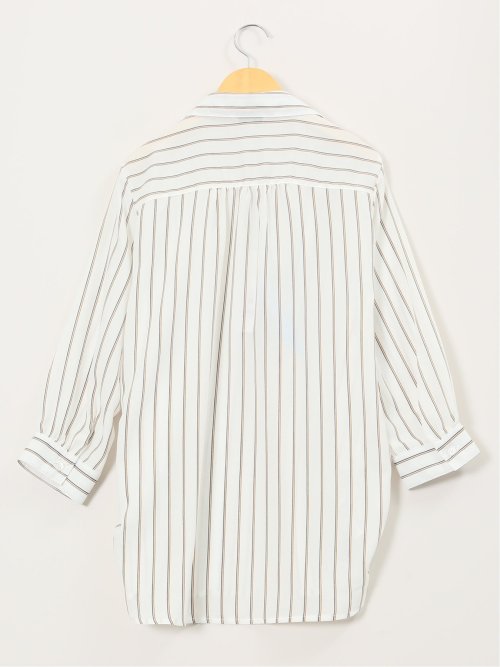 脇タック前開き スキッパーシャツチュニック