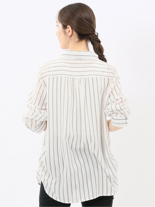 脇タック前開き スキッパーシャツチュニック