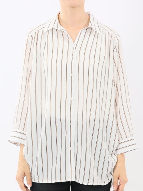 脇タック前開き スキッパーシャツチュニック