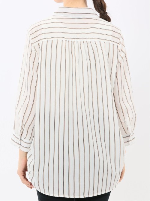 脇タック前開き スキッパーシャツチュニック