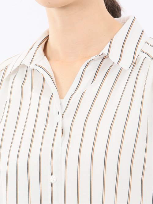 脇タック前開き スキッパーシャツチュニック