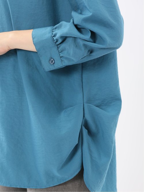 脇タック前開き スキッパーシャツチュニック