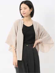 袖フレア前開き マオカラーシャツチュニック