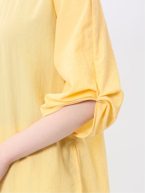 袖タックかぶり スキッパーシャツチュニック