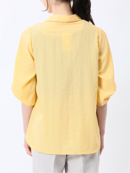 袖タックかぶり スキッパーシャツチュニック