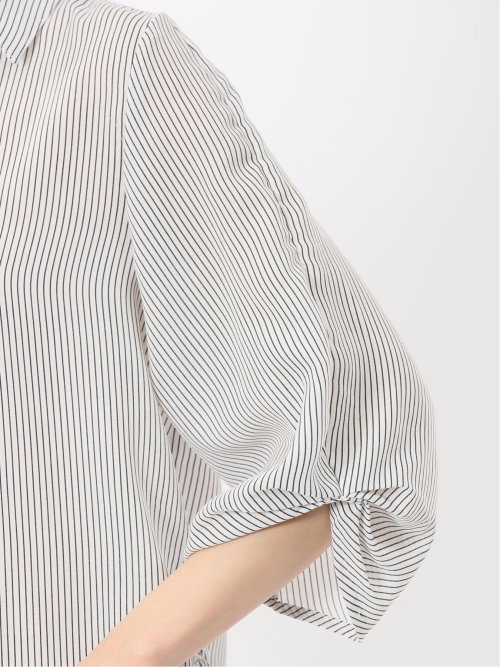 袖タックかぶり スキッパーシャツチュニック