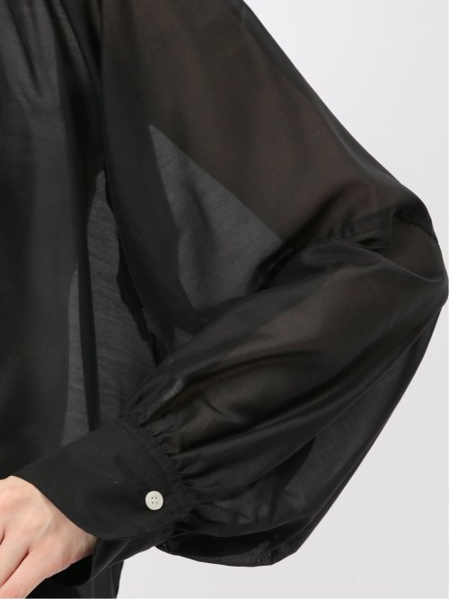 ラグランギャザー シアー長袖シャツ