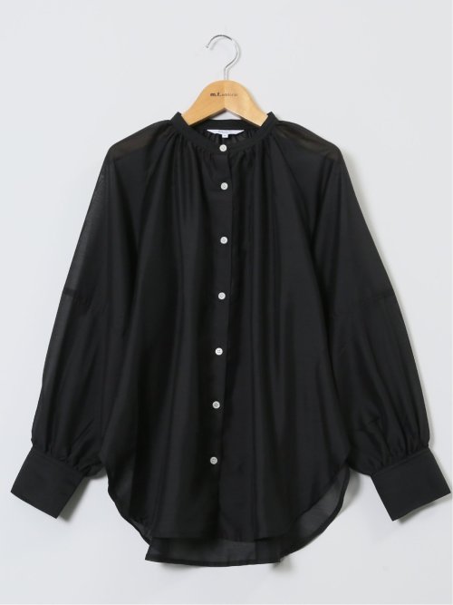 ラグランギャザー シアー長袖シャツ