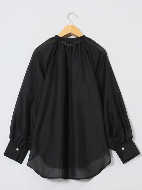 ラグランギャザー シアー長袖シャツ