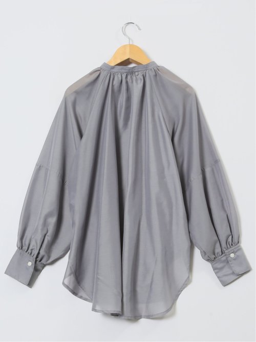 ラグランギャザー シアー長袖シャツ