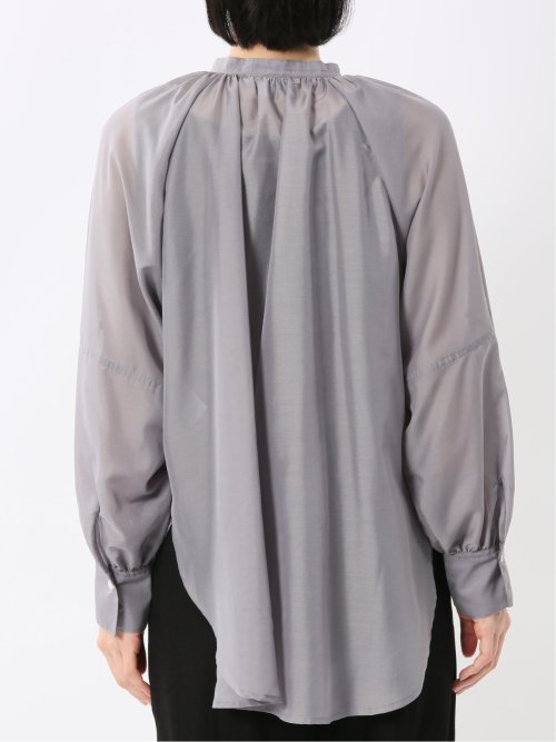 ラグランギャザー シアー長袖シャツ