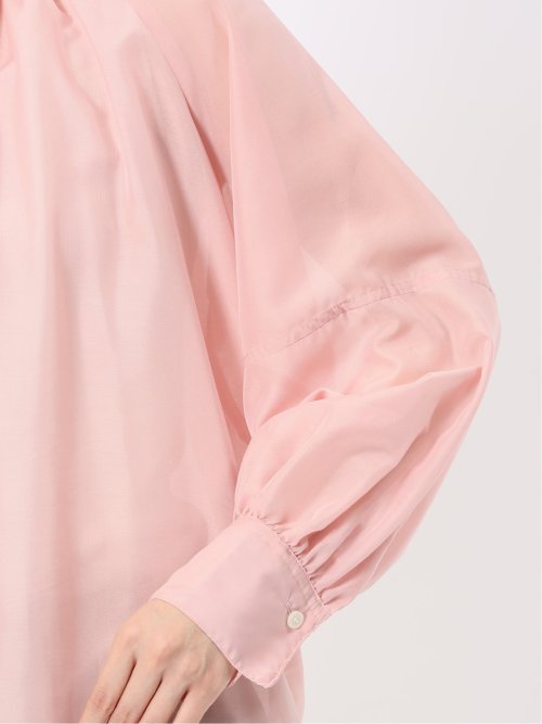 ラグランギャザー シアー長袖シャツ