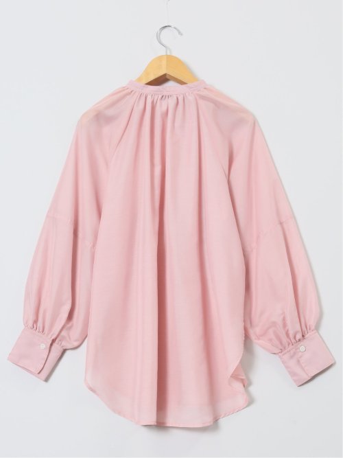 ラグランギャザー シアー長袖シャツ