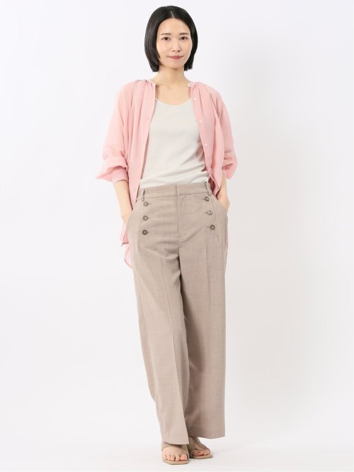 ラグランギャザー シアー長袖シャツ