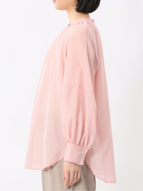 ラグランギャザー シアー長袖シャツ