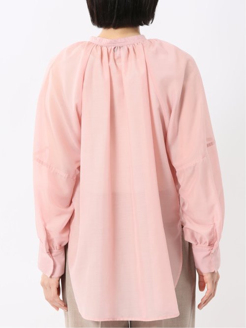 ラグランギャザー シアー長袖シャツ