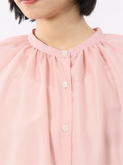 ラグランギャザー シアー長袖シャツ