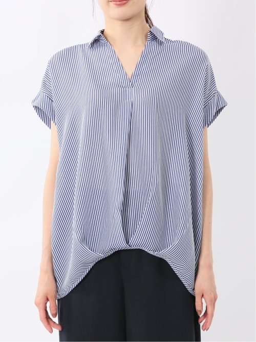 フロントタックかぶり スキッパーシャツ