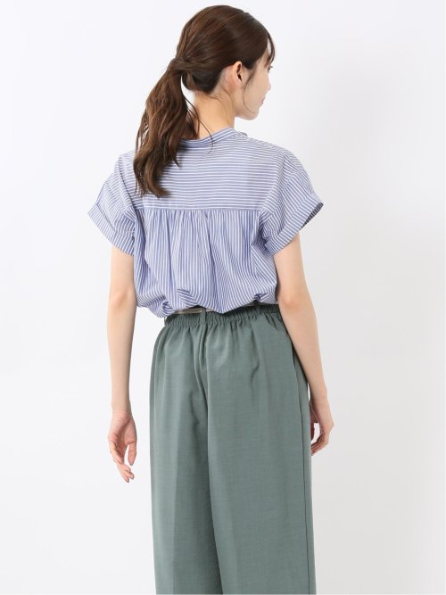 ダブルポケット バンドカラーシャツ