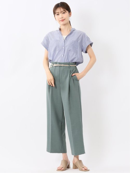 ダブルポケット バンドカラーシャツ