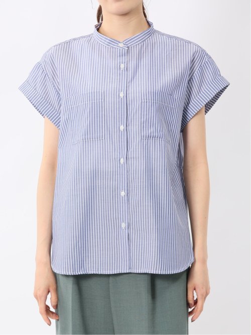 ダブルポケット バンドカラーシャツ