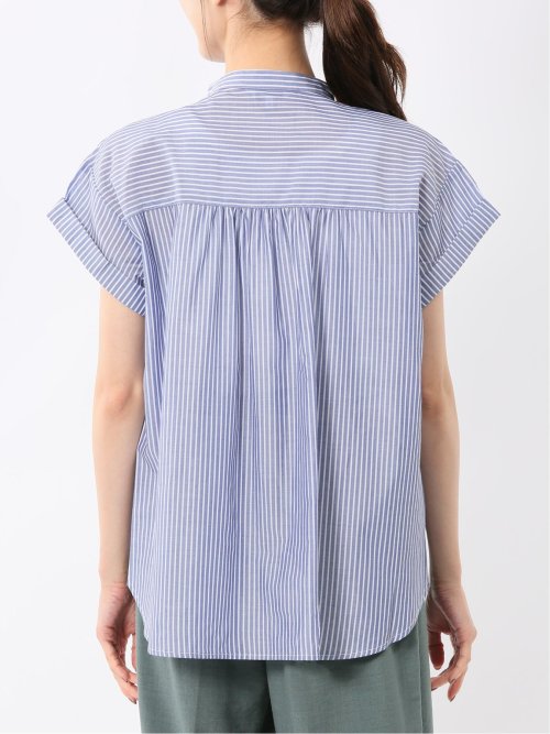 ダブルポケット バンドカラーシャツ