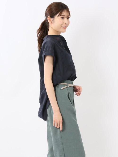 ダブルポケット バンドカラーシャツ