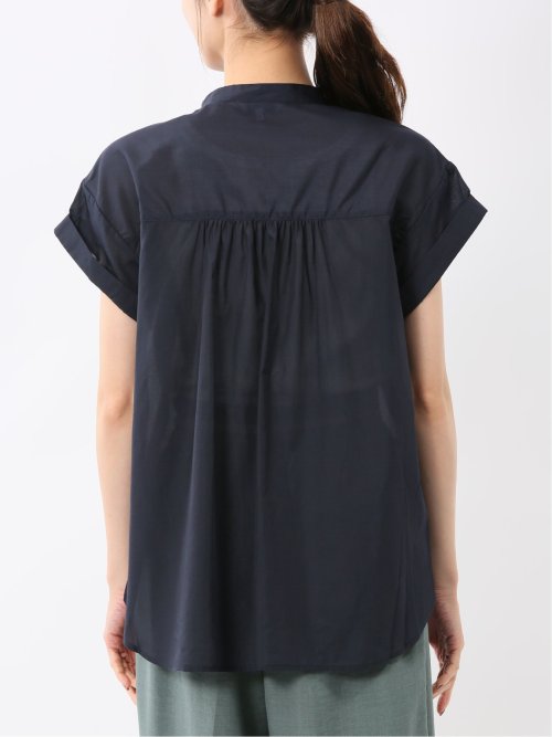 ダブルポケット バンドカラーシャツ