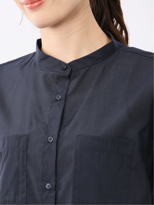 ダブルポケット バンドカラーシャツ