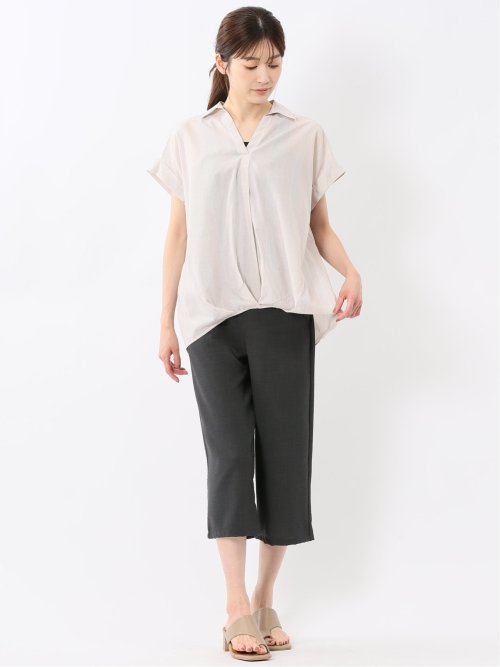 フロントタックかぶり スキッパーシャツ