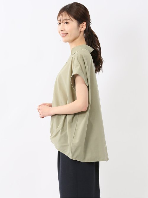 フロントタックかぶり スキッパーシャツ