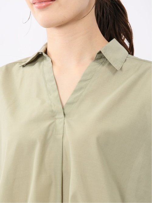 フロントタックかぶり スキッパーシャツ