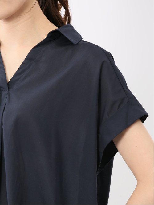 フロントタックかぶり スキッパーシャツ