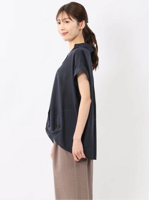 フロントタックかぶり スキッパーシャツ