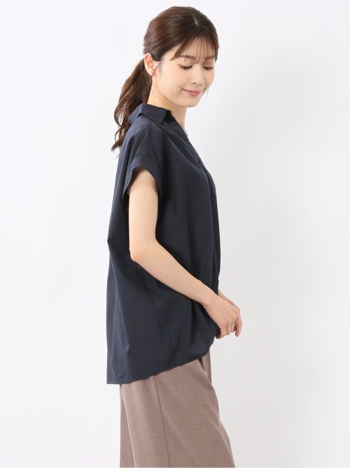 フロントタックかぶり スキッパーシャツ