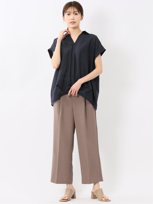 フロントタックかぶり スキッパーシャツ